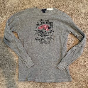 Polo waffle long sleeve top